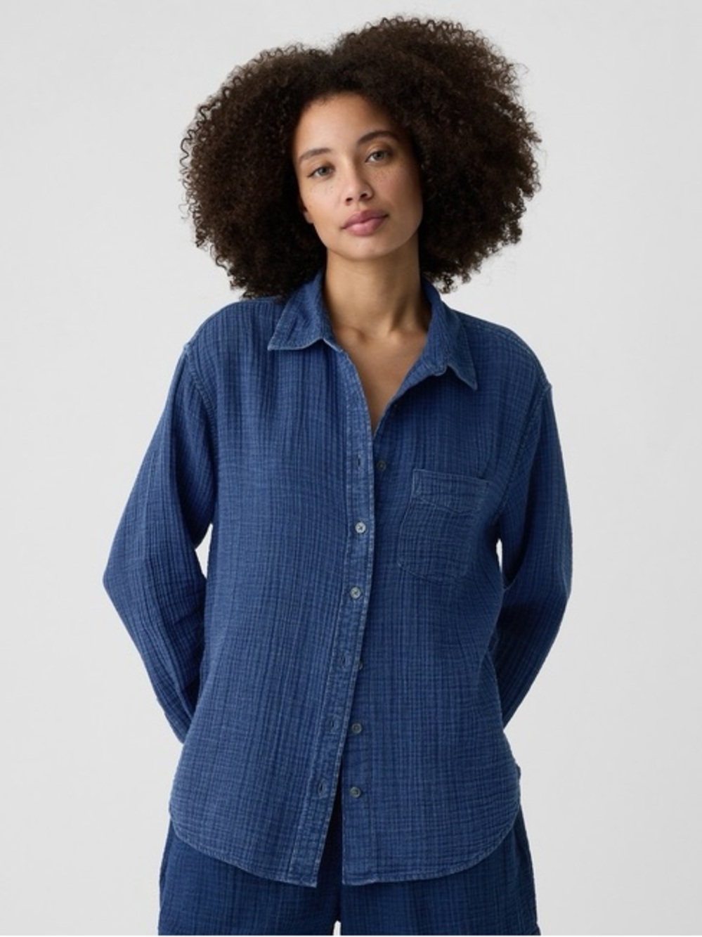 Blue Gauze ‘The Big Shirt’ Button-Up